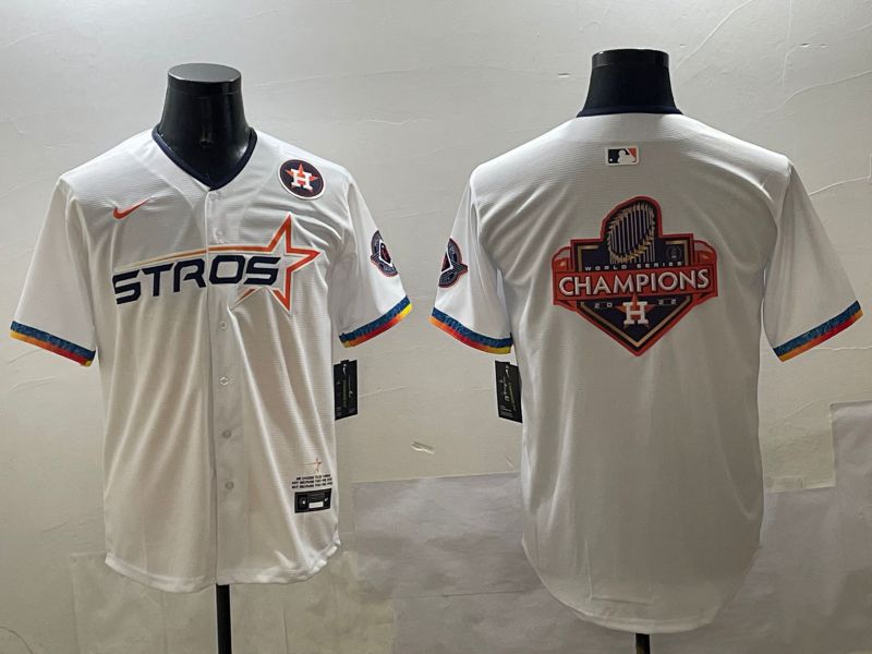 Men Houston Astros Blank White Fourth generation Joint Name 2025 Nike MLB Jersey style 19